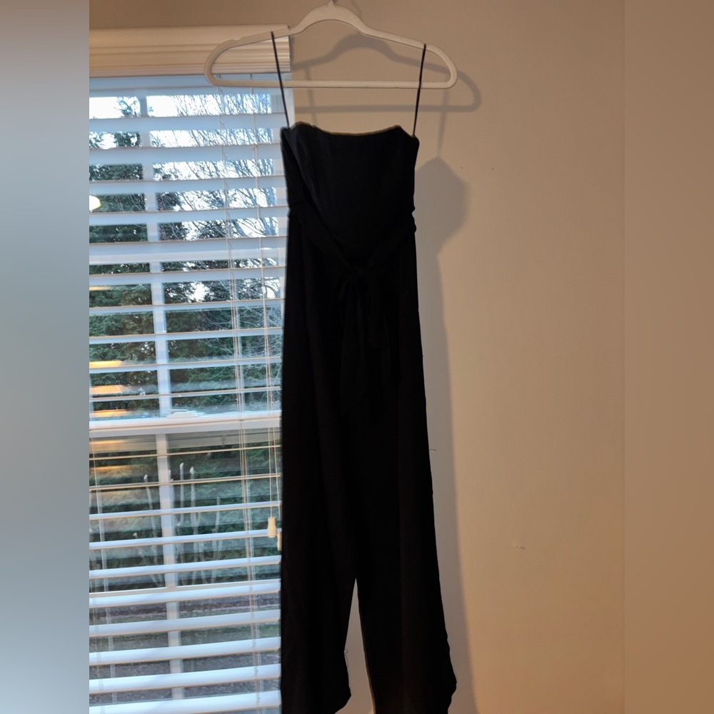 Princess Polly Black Strapless Wide-Leg Jumpsuit - Picture 4 of 5